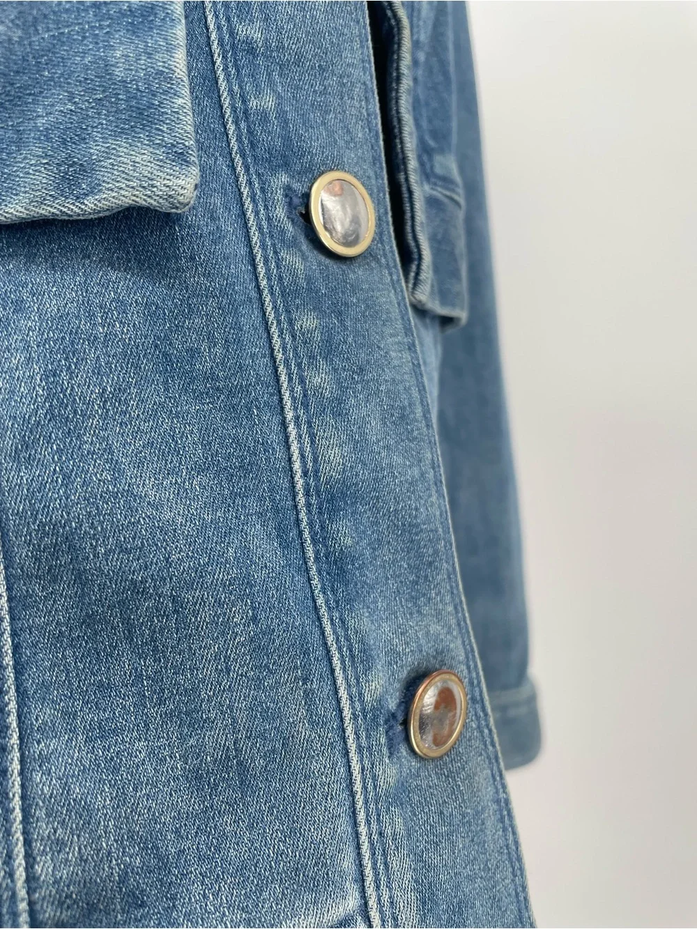 2 Piece Denim Set Per Se By Carlisle Pleated Jean Jacket & Straight Leg Jeans